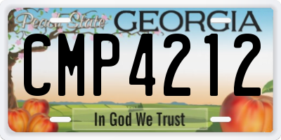 GA license plate CMP4212