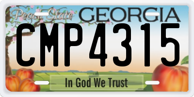 GA license plate CMP4315