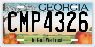 GA license plate CMP4326
