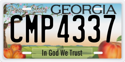 GA license plate CMP4337
