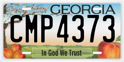 GA license plate CMP4373