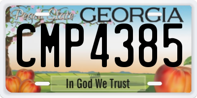 GA license plate CMP4385