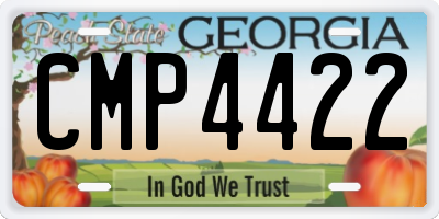 GA license plate CMP4422