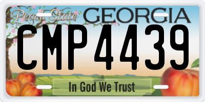 GA license plate CMP4439