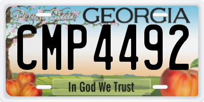 GA license plate CMP4492