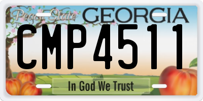 GA license plate CMP4511