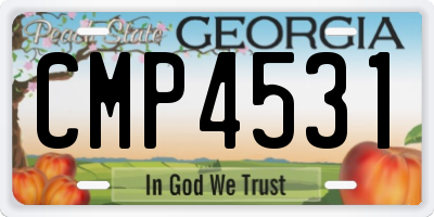 GA license plate CMP4531