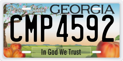 GA license plate CMP4592
