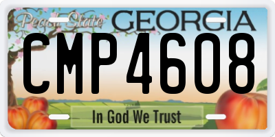 GA license plate CMP4608