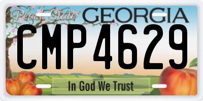 GA license plate CMP4629