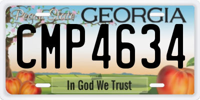 GA license plate CMP4634