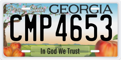 GA license plate CMP4653