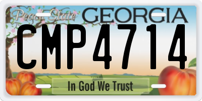 GA license plate CMP4714