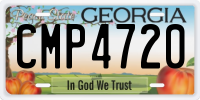 GA license plate CMP4720