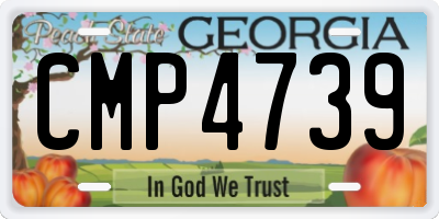 GA license plate CMP4739