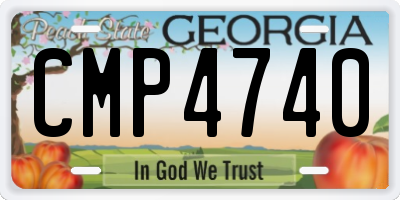 GA license plate CMP4740