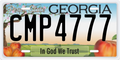 GA license plate CMP4777