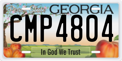 GA license plate CMP4804