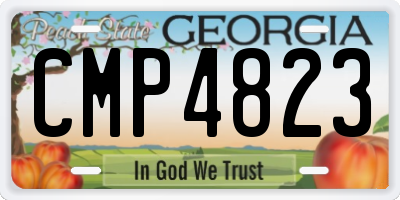 GA license plate CMP4823
