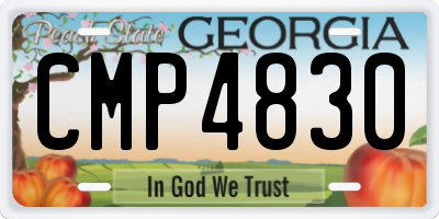 GA license plate CMP4830