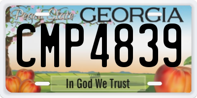 GA license plate CMP4839