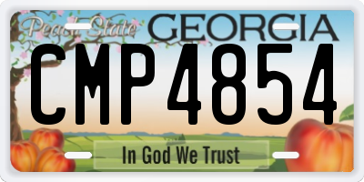 GA license plate CMP4854