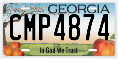 GA license plate CMP4874