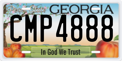 GA license plate CMP4888