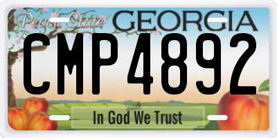 GA license plate CMP4892