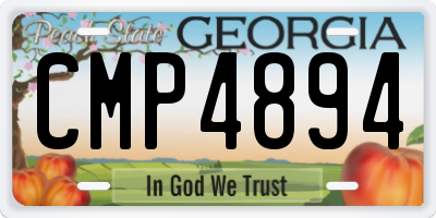GA license plate CMP4894