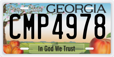 GA license plate CMP4978