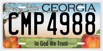 GA license plate CMP4988