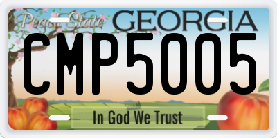 GA license plate CMP5005