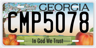 GA license plate CMP5078