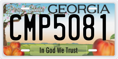 GA license plate CMP5081