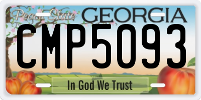 GA license plate CMP5093