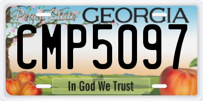 GA license plate CMP5097