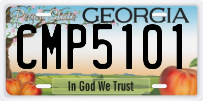 GA license plate CMP5101