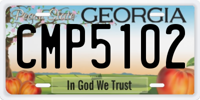 GA license plate CMP5102