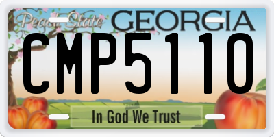 GA license plate CMP5110
