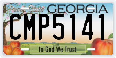 GA license plate CMP5141