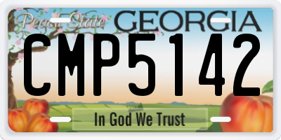 GA license plate CMP5142