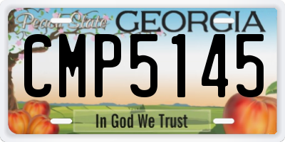 GA license plate CMP5145