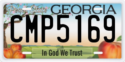 GA license plate CMP5169