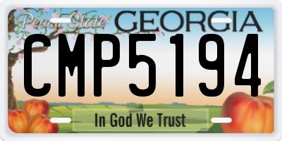 GA license plate CMP5194