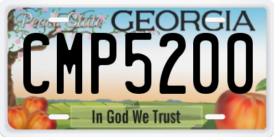 GA license plate CMP5200