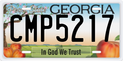 GA license plate CMP5217