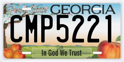 GA license plate CMP5221