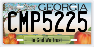 GA license plate CMP5225