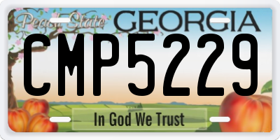 GA license plate CMP5229